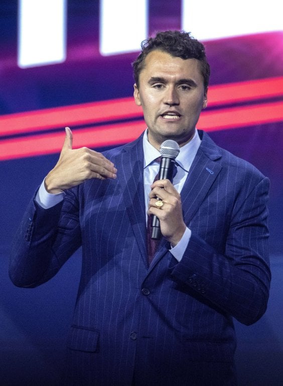 Charlie Kirk na konferencji Turning Point Action w West Palm Beach na Florydzie, 15 lipca 2023 r.