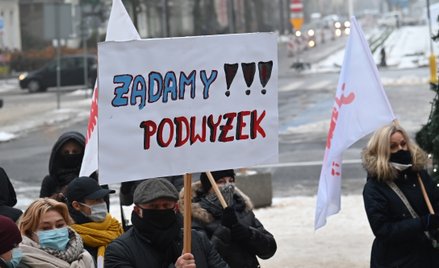 Protest pracowników sfery publicznej w Szczecinie z 2021 roku