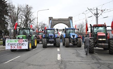 Protestujący rolnicy blokują centrum Wrocławia