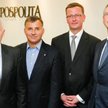 Uczestnicy dyskusji: Jan Krzysztof Bielecki, Zbigniew Jagiełło, Dariusz Kacprzyk, Mariusz Grendowicz