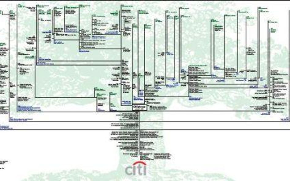 Dziwne drzewo genealogiczne Citigroup
