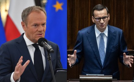 Przewodniczący PO Donald Tusk i premier Mateusz Morawiecki