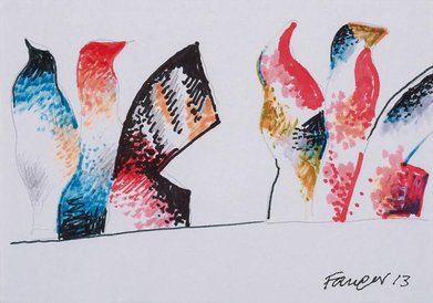 Malarski projekt rzeźby „Ognisty ptak” licytowany będzie na aukcji dzieł Fangora.