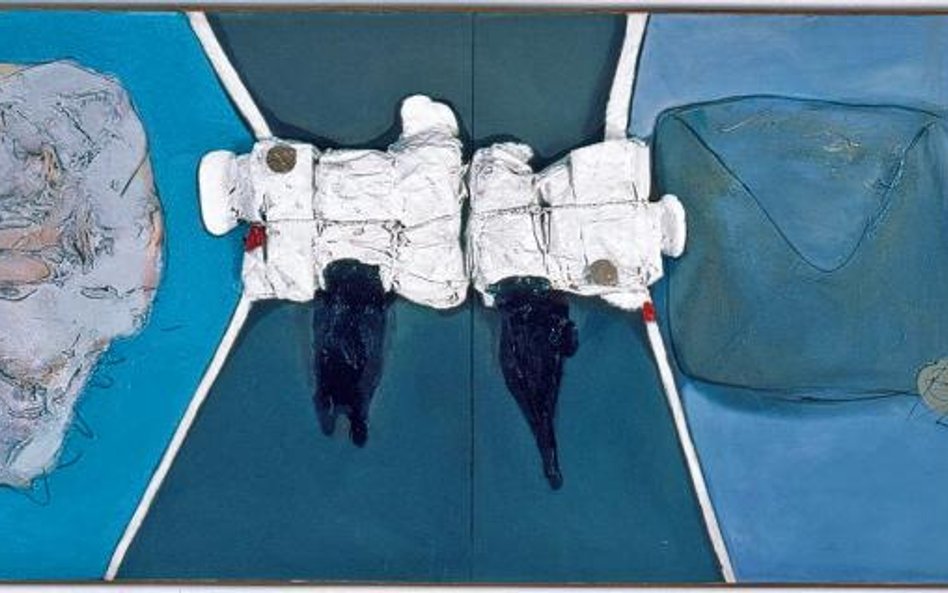 Tadeusz Kantor, „Emballage XX”, olej, collage, płótno, 101,7 x 233,5 cm, 1965 r., własność Galerii S