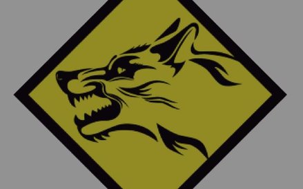 Głowa wilka, znak rozpoznawczy obrony terytorialnej.