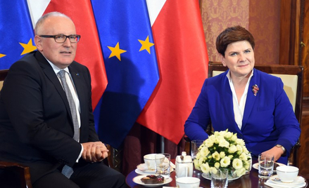 Wiceprzewodniczący Komisji Europejskiej Frans Timmermans i premier Beata Szydło