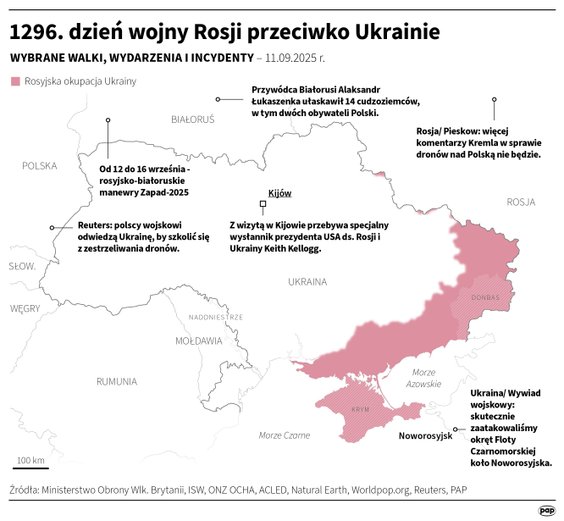 Tak wyglądała sytuacja na froncie w 1296 dniu wojny