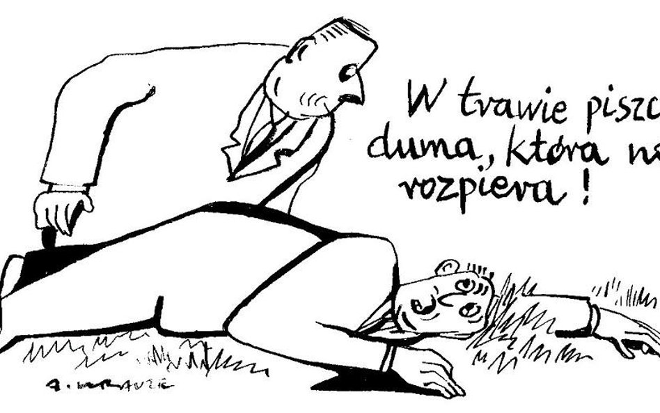 Komentarz rysunkowy. W trawie piszczy duma