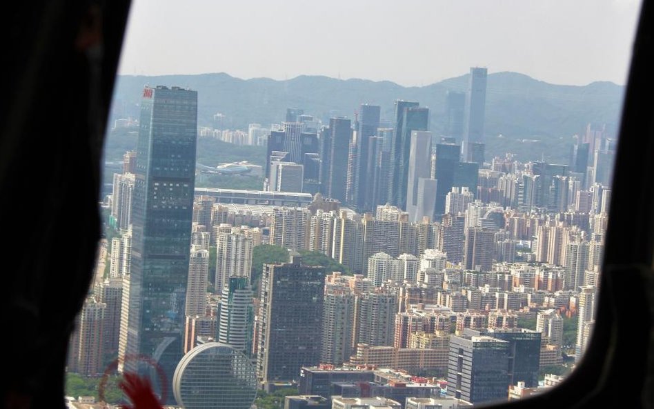 Shenzhen z okna śmigłowca
