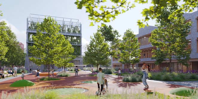 Park w centrum ma połamany, nieregularny kształt nie po to, by kopiować Central Park, ale by wydłuży