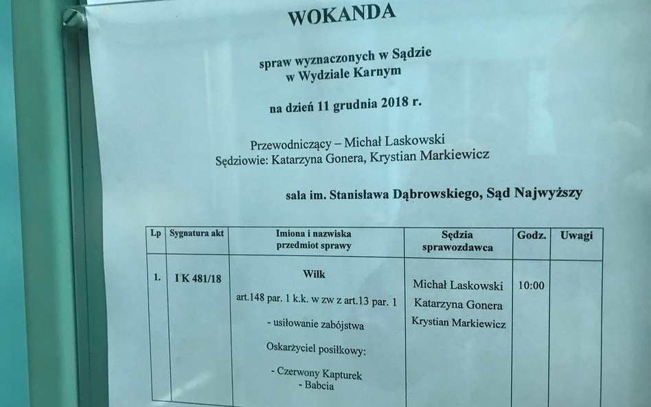 Wilk na wokandzie