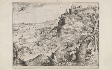 Pieter Bruegel Starszy „Polowanie na dzikie króliki”, około 1560, akwaforta