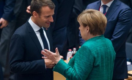 Angela Merkel i Emmanuel Macron w Brukseli