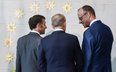 Emmanuel Macron, Donald Tusk i Friedrich Merz podczas spotkania Trójkąta Weimarskiego