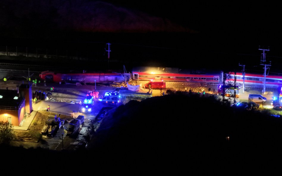 Miejsce zderzenia pociągów w Hiszpanii