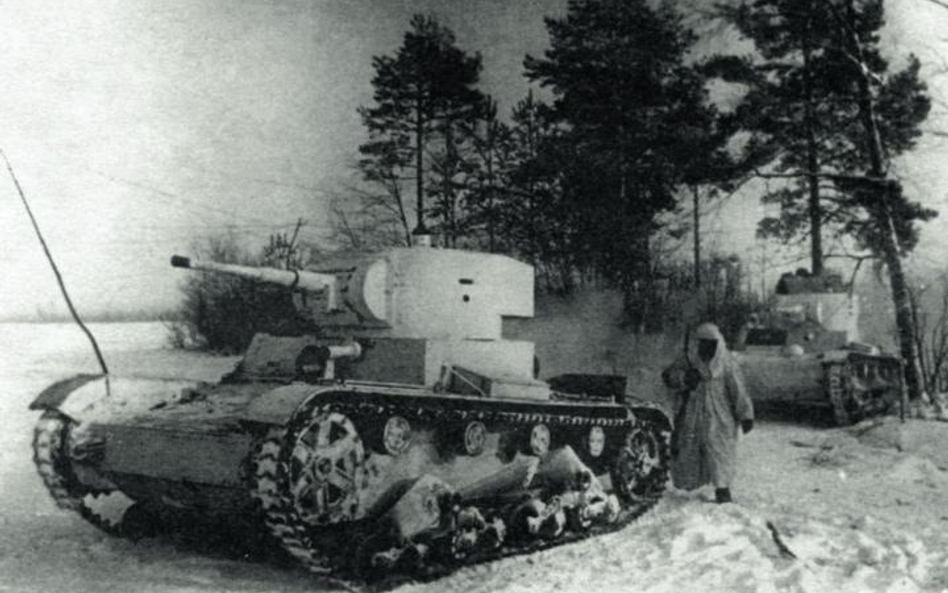 Czołgi T-26 w ataku na fińskie pozycje, luty 1940 r.