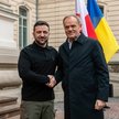 Premier Donald Tusk i prezydent Ukrainy Wołodymyr Zełenski podczas spotkania we Lwowie.