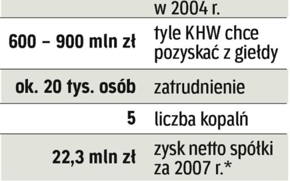 Finanse holdingu. KHW miało przyzwoite wyniki w 2007 r. W tym na powtórkę się nie zanosi.