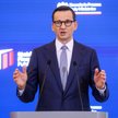 Premier Mateusz Morawiecki na konferencji prasowej w siedzibie Kancelarii Prezesa Rady Ministrów