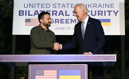 Prezydenci USA i Ukrainy Joe Biden i Wołodymyr Zełenski