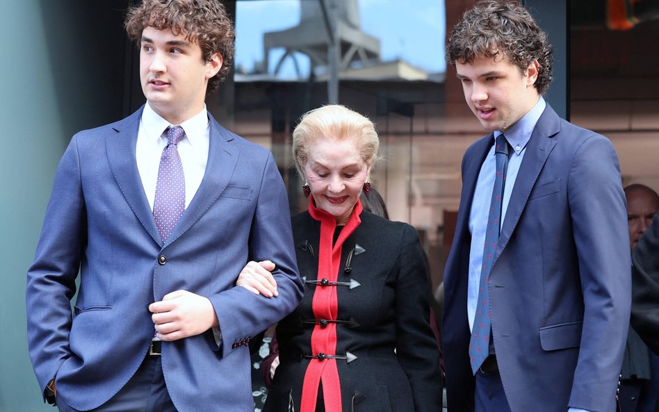 Carolina Herrera z wnukami na pokazie mody New York Fashion Week F/W 2026