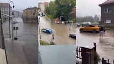 W Głuchołazach doszło do zalań i podtopień. Na zdjęciu: kadry z nagrań opublikowanych przez posłów P