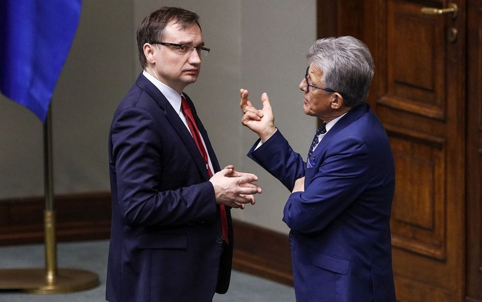 Minister sprawiedliwości Zbigniew Ziobro i poseł Stanisław Piotrowicz