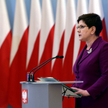 Premier Beata Szydło podczas konferencji prasowej w KPRM