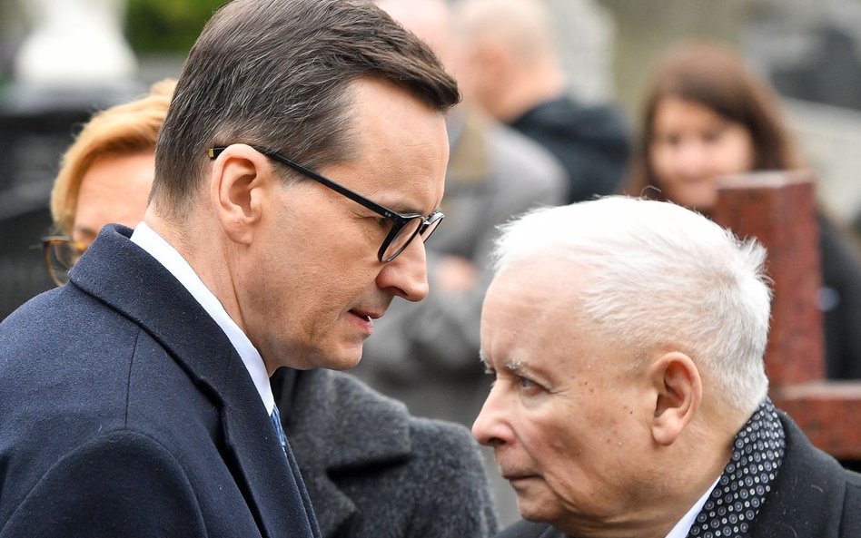 Premier Mateusz Morawiecki i prezes PiS Jarosław Kaczyński