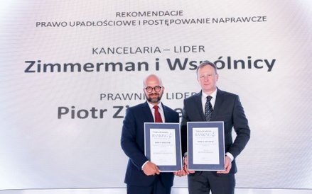 Piotr Zimmerman i kancelaria Zimmerman i wspólnicy liderami w dziedzinie prawo upadłościowe i postęp