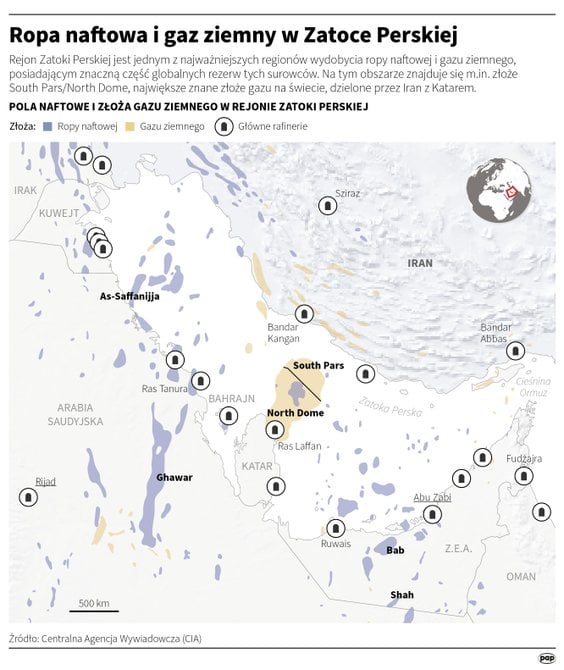 Ropa naftowa i gaz ziemny w Zatoce Perskiej