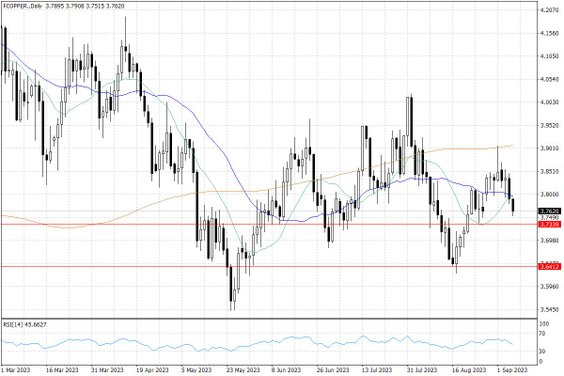 Notowania miedzi w USA – dane dzienne
