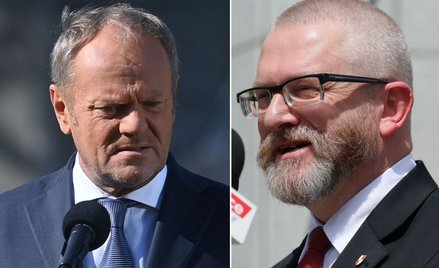 Donald Tusk i Grzegorz Braun