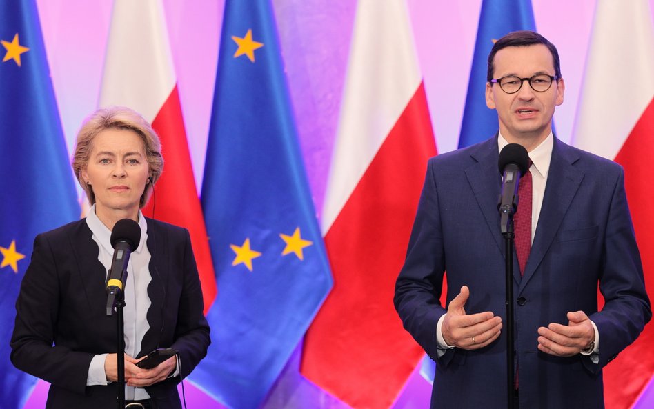 Ursula von der Leyen i Mateusz Morawiecki