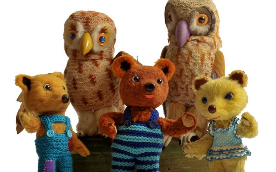 Lalki filmowe z serialu „Trzy Małe Misie”.