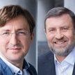 Prezes Poltregu Piotr Trzonkowski oraz członek zarządu biotechnologicznej spółki, Mariusz Jabłoński