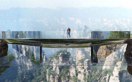 Niewidzialny most w Chinach. Proj. Martin Duplantier Architectes and Daqian Landscape Architects