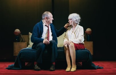 Główni bohaterowie, Grażyna i Ludwik, w dniu pięćdziesiątej rocznicy swojego pierwszego zbliżenia ni