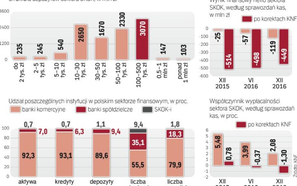 Straty kas się powiększają, kapitały i współczynniki wypłacalności maleją