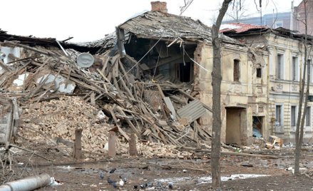 Zniszczenia w bombardowanym Charkowie