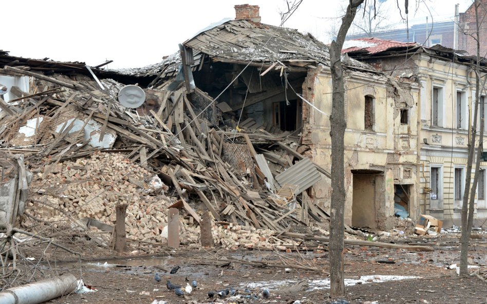 Zniszczenia w bombardowanym Charkowie