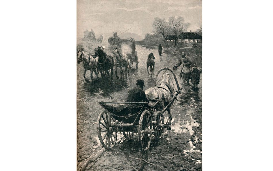 „Polska wieś – listopad”, Alfred Wierusz-Kowalski, 1886 r.