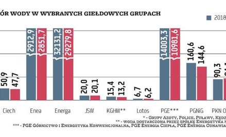 Pobór szczególnie dużych ilości wody widać w firmach energetycznych. Bez niej nie mogłyby działać zw
