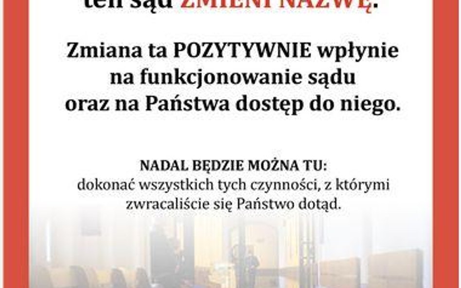 "Ten sąd zmieni nazwę" - tak o likwidacji sądów informuje resort sprawiedliwości