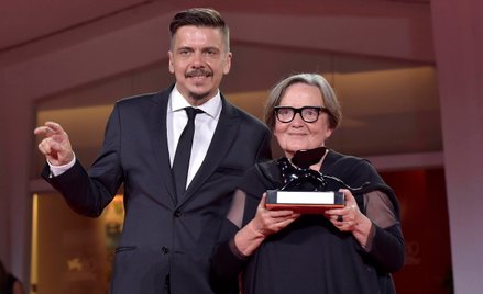 Agnieszka Holland i Marcin Wierzchosławski, czyli producenci filmu "Zielona granica" podczas 80. Mię
