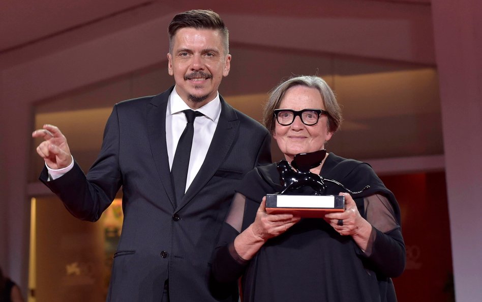 Agnieszka Holland i Marcin Wierzchosławski, czyli producenci filmu "Zielona granica" podczas 80. Mię