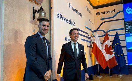 Debiut giełdowy Lumina Metals. Jordan Pandoff prezes Lumina Metals oraz prezes GPW  Tomasz Bardziłow