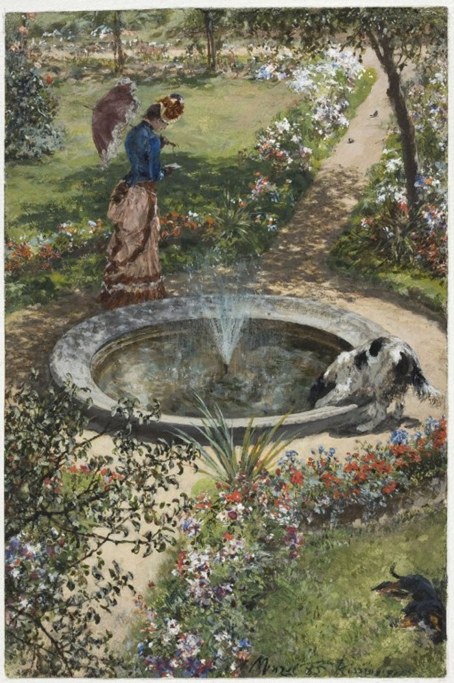 "Kobieta spacerująca wokół fontanny" Adolpha Menzla zachęca do obejrzenia wystawy poświęconej malarz