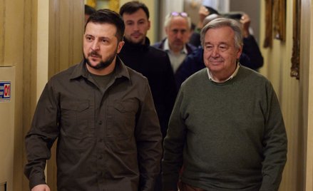 Wołodymyr Zełenski i Antonio Guterres