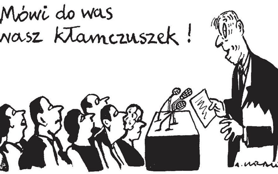 Komentarz rysunkowy. Mówi kłamczuszek